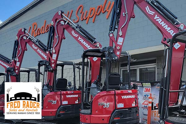 image of excavators from Fred Rader Mill Supply of Hawaii